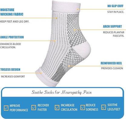 Compression Therapy Socks, 4 Pairs Graduated Compression Socks for Men and Women for Circulation and Swelling, 2 Sizes