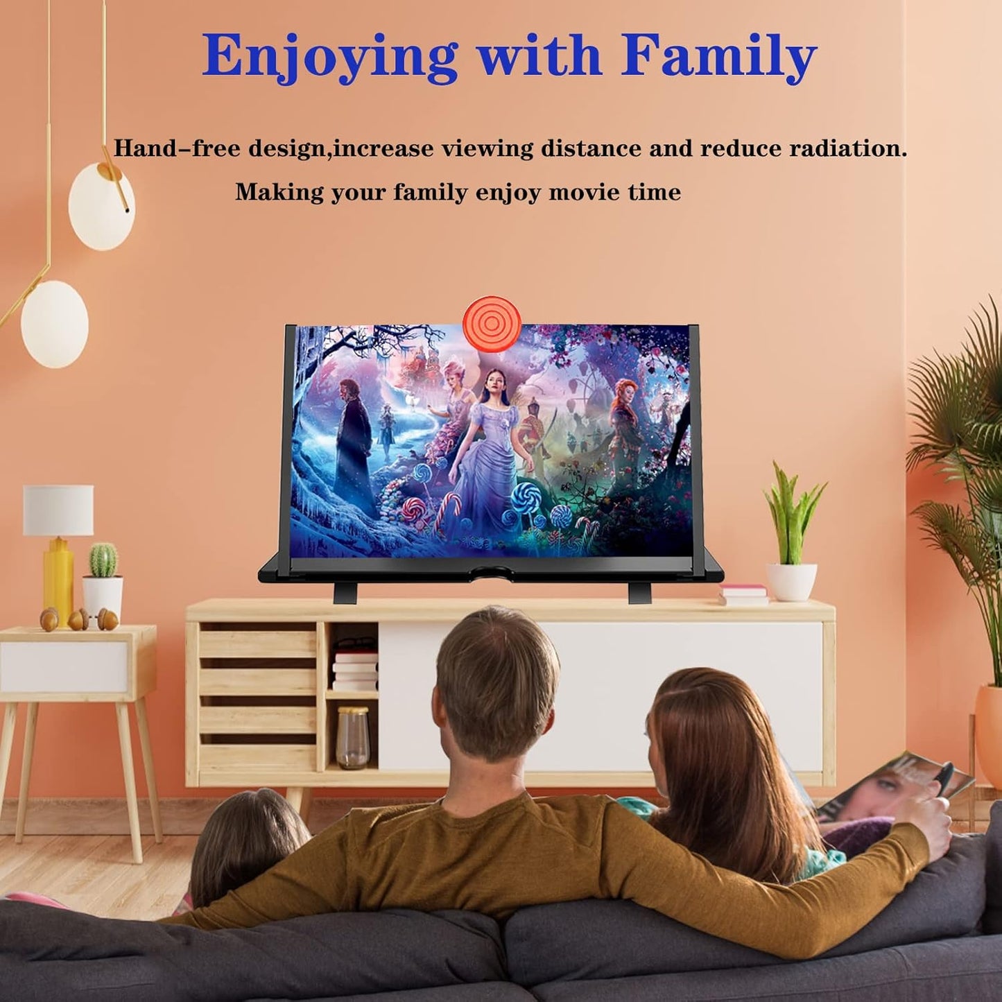 16-Inch Phone Screen Magnifier, 3D HD Movie Amplifier with Fresnel Lens for Smartphones, Foldable Video Screen Enlarger