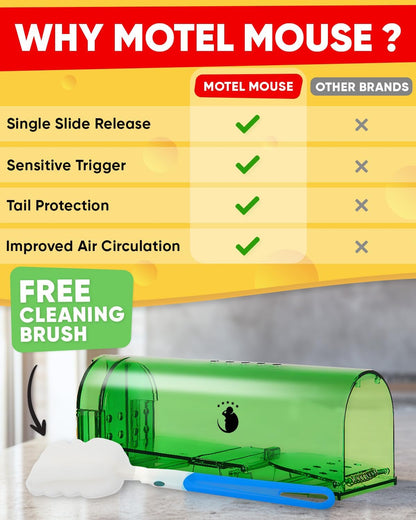 Humane Mouse Trap, 4 Pack No-Kill Catch and Release Live Mouse Traps for Indoor and Outdoor Rodent Control