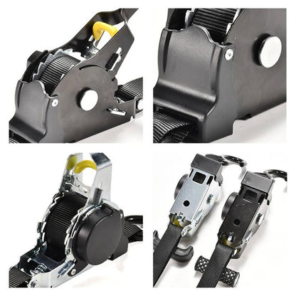 Retractable Ratchet Straps, 2 Pack Self-Winding Tie-Down Straps for Roof Rack, Trailer, Truck Bed and Cargo