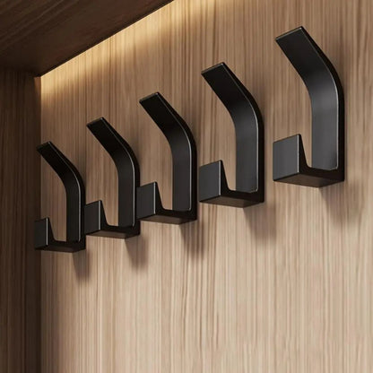Self-Adhesive Wall Hooks, 5 Pack Heavy-Duty Adhesive Coat Hooks for Wall, No Drill, for Entryway and Bathroom