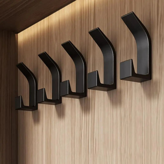 Self-Adhesive Wall Hooks, 5 Pack Heavy-Duty Adhesive Coat Hooks for Wall, No Drill, for Entryway and Bathroom
