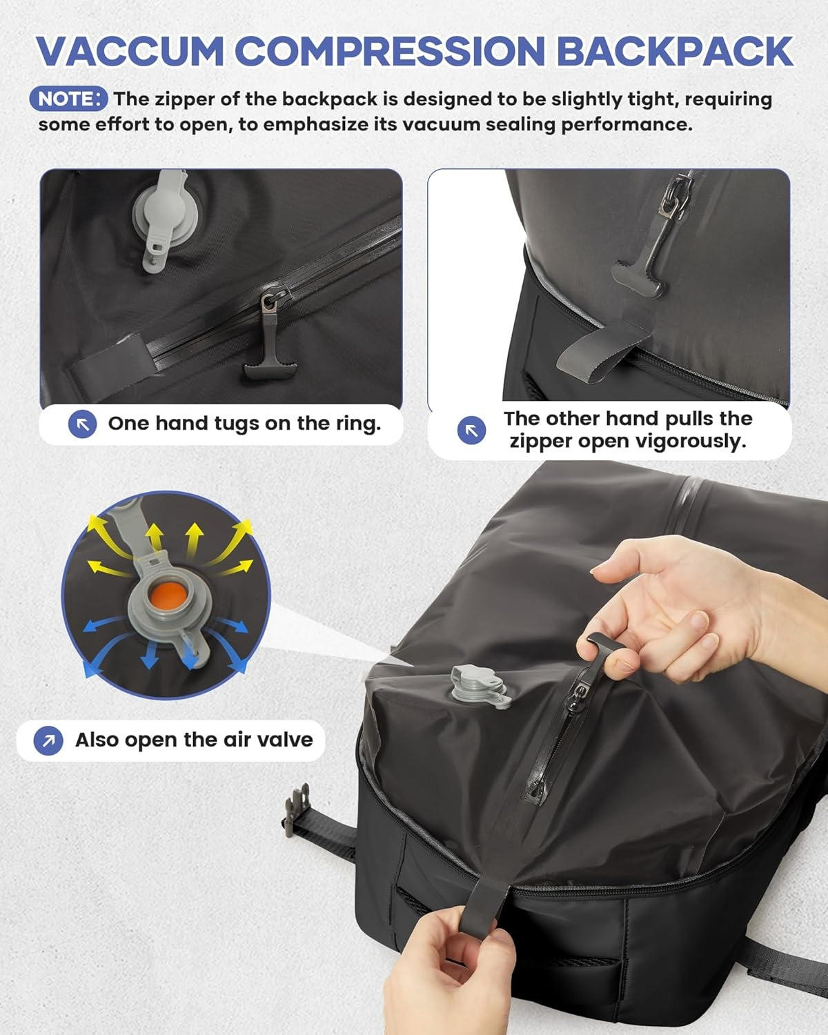 Compression Travel Backpack with Electric Pump, Expandable Vacuum Carry-On Bag with 17-Inch Laptop Compartment, 6 Colors