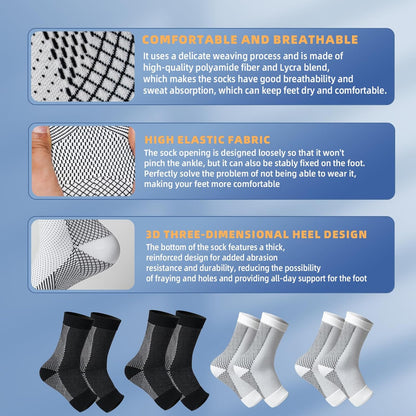 Compression Therapy Socks, 4 Pairs Graduated Compression Socks for Men and Women for Circulation and Swelling, 2 Sizes