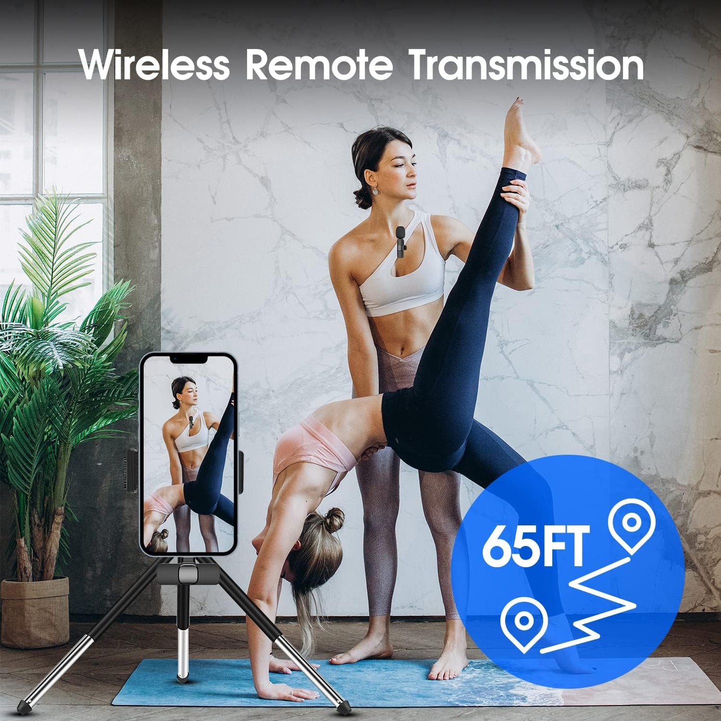 Wireless Lavalier Microphone for iPhone and iPad, 2 Pack Clip-On Lapel Mic with Noise Reduction for Vlogging & Podcasting