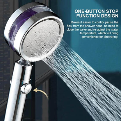 360 High-Pressure Shower Head, Water-Saving Handheld Shower Head with Filter and Massage Spray for Low Pressure, 5 Colors