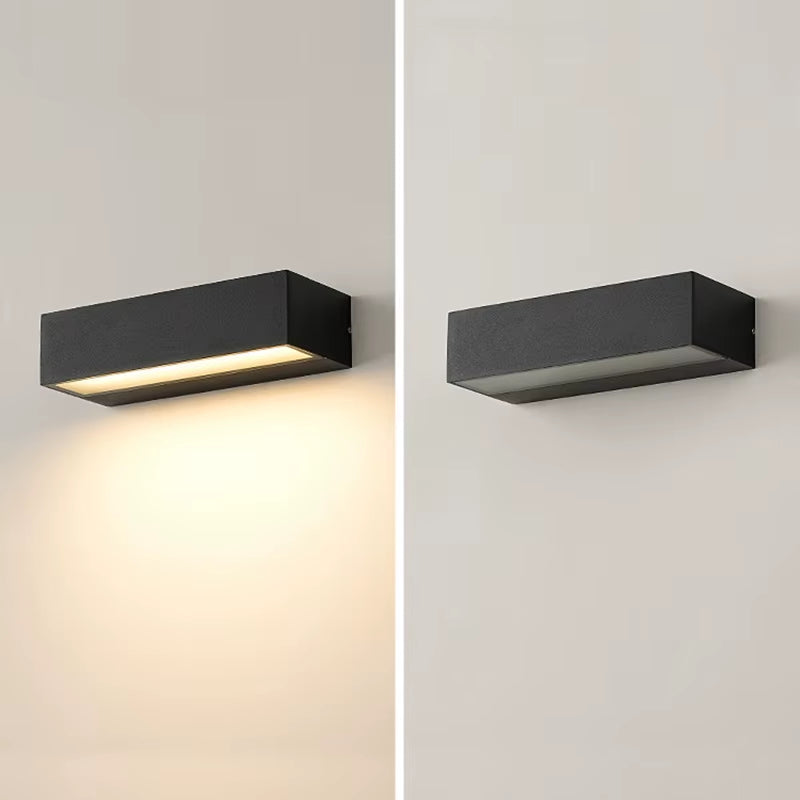 Black wash wall light, on and off