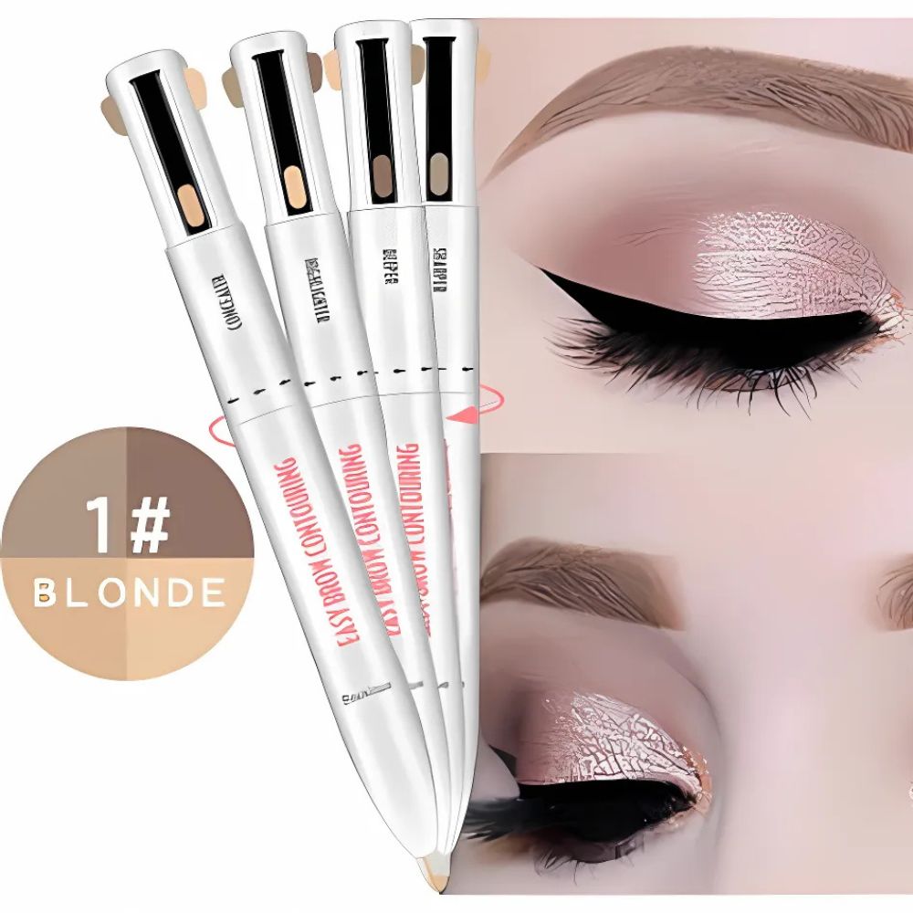 4-in-1 Eyebrow Pen, Waterproof Long-Lasting Brow Pencil to Shape, Fill, Conceal and Highlight, 3 Shades