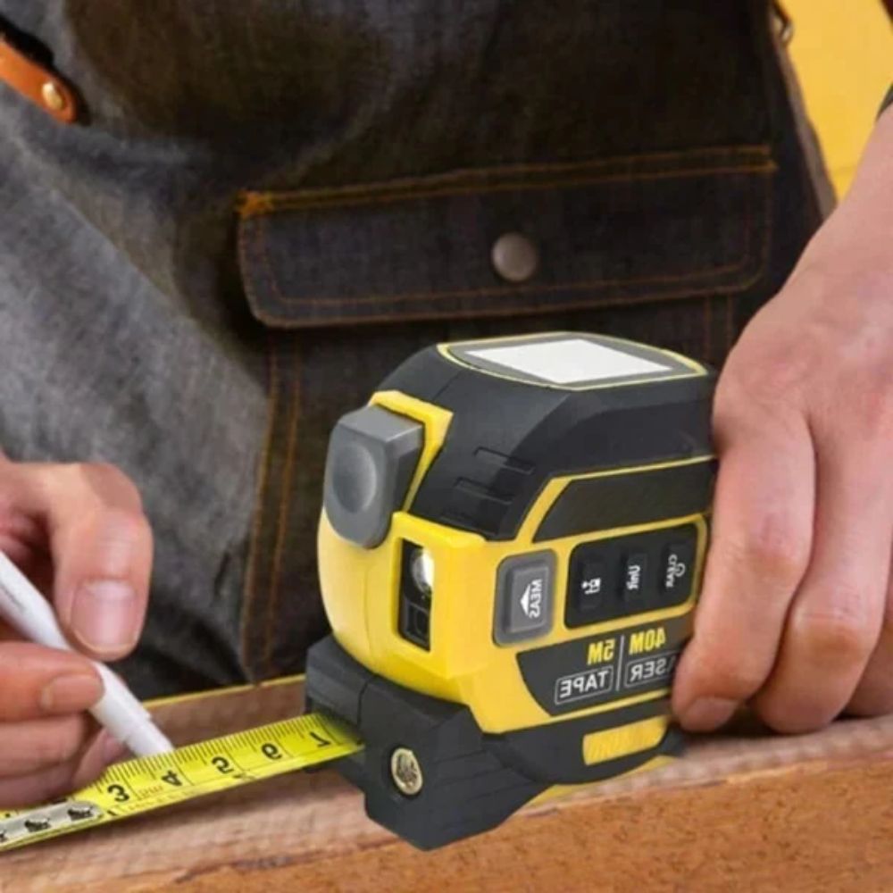 Infrared Laser Tape Measure, 2-in-1 Laser Distance Meter with 16.4ft Tape and Backlit LCD for Construction & DIY, 2 Colors