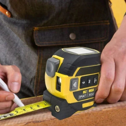 Infrared Laser Tape Measure, 2-in-1 Laser Distance Meter with 16.4ft Tape and Backlit LCD for Construction & DIY, 2 Colors