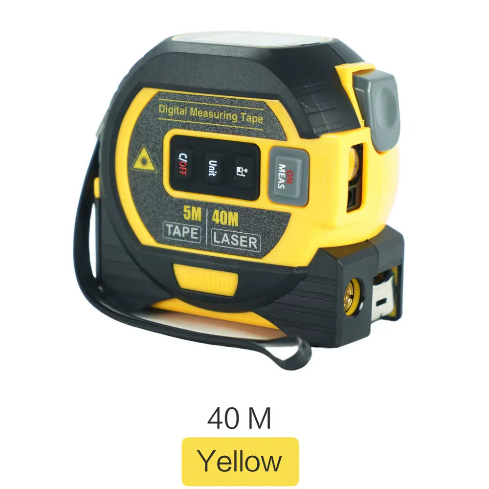Laser Tape Measure, 2-in-1 Laser Distance Meter and Steel Tape with Digital Display and 20-Set Memory, 2 Colors
