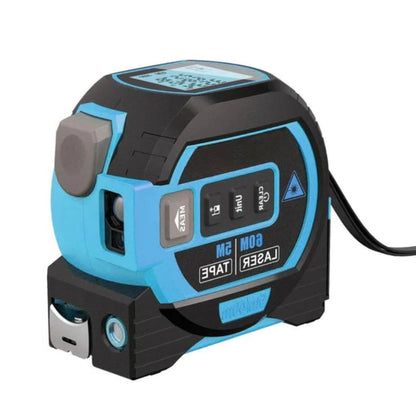 Infrared Laser Tape Measure, 2-in-1 Laser Distance Meter with 16.4ft Tape and Backlit LCD for Construction & DIY, 2 Colors