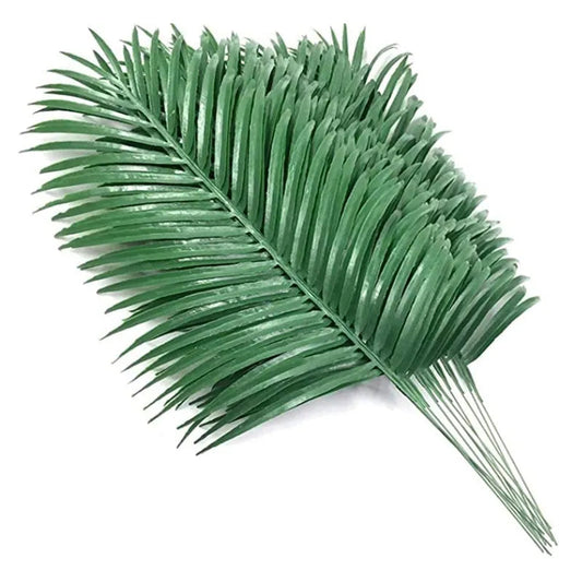 Artificial palm leaves, faux tropical greenery stems