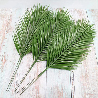 Artificial Palm Leaves Set of 12 - Realistic Faux Tropical Greenery for Table Centerpieces, Party Decor & DIY Crafts