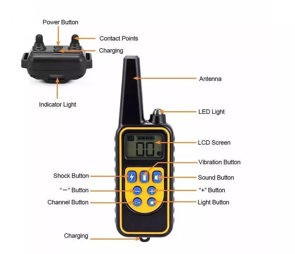 Electronic Dog Training Collar, Rechargeable Remote Trainer with Sound, Vibration and Static Modes, 2600ft Range, Waterproof