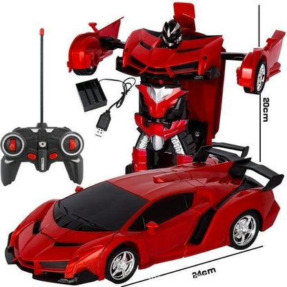 2-in-1 Transforming Remote Control Car, 1:18 RC Car to Robot Toy with Remote for Kids, Indoor & Outdoor Play, 4 Colors