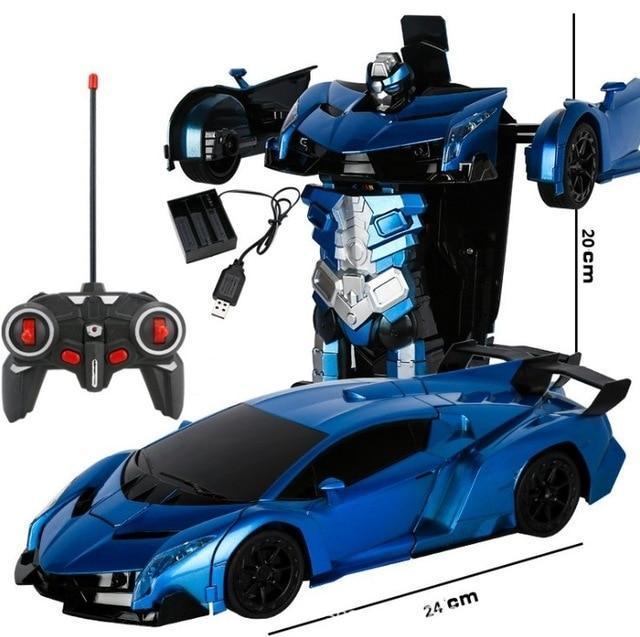 2-in-1 Transforming Remote Control Car, 1:18 RC Car to Robot Toy with Remote for Kids, Indoor & Outdoor Play, 4 Colors