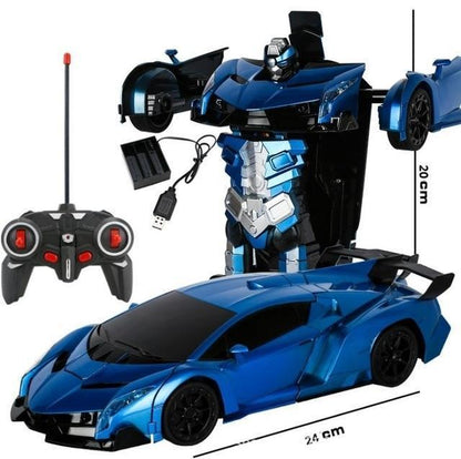 2-in-1 Transforming Remote Control Car, 1:18 RC Car to Robot Toy with Remote for Kids, Indoor & Outdoor Play, 4 Colors