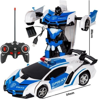 2-in-1 Transforming Remote Control Car, 1:18 RC Car to Robot Toy with Remote for Kids, Indoor & Outdoor Play, 4 Colors