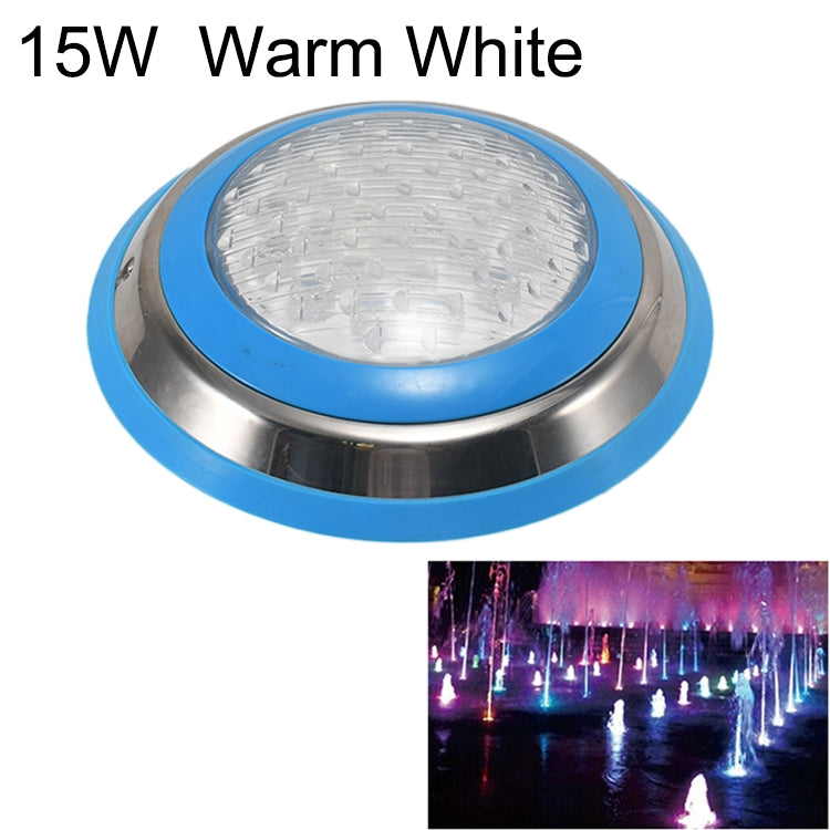 15W LED Underwater Pool Light, IP68 Waterproof 12V Wall-Mounted Submersible Light for Swimming Pools, Ponds & Fountains