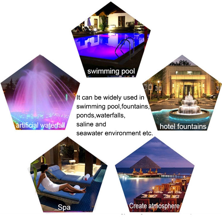 15W LED Underwater Pool Light, IP68 Waterproof 12V Wall-Mounted Submersible Light for Swimming Pools, Ponds & Fountains