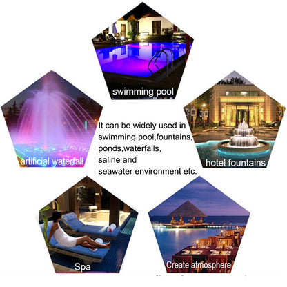 15W LED Underwater Pool Light, IP68 Waterproof 12V Wall-Mounted Submersible Light for Swimming Pools, Ponds & Fountains