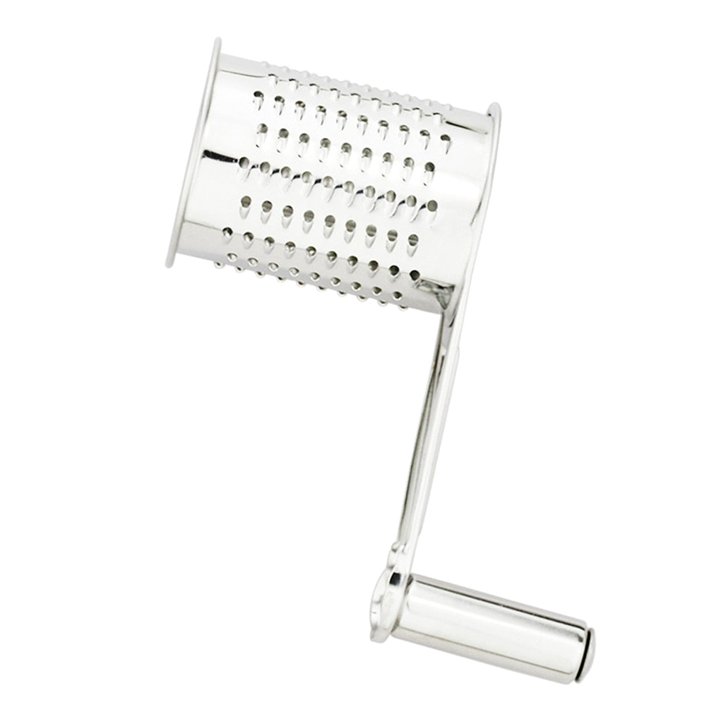 Stainless Steel Cheese Grater Set, 4-Piece Rotary Drum Grater for Cheese, Chocolate and Nuts, Handheld