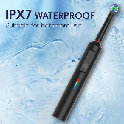 Rotating Electric Toothbrush, Rechargeable Round-Head Power Toothbrush with Pressure Sensor, 3 Modes and Smart Timer