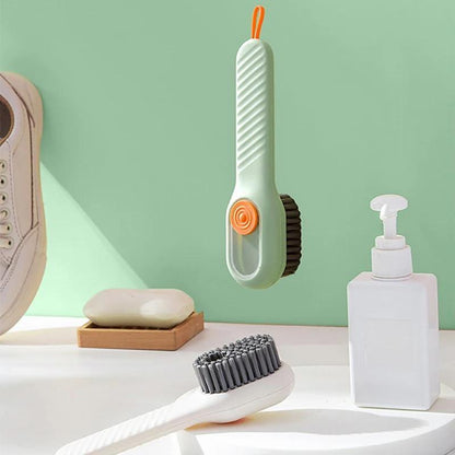Soap-Dispensing Shoe Brush, 2 Pack Cleaning Brush with Refillable Liquid Handle for Sneakers, Boots & Scrubbing
