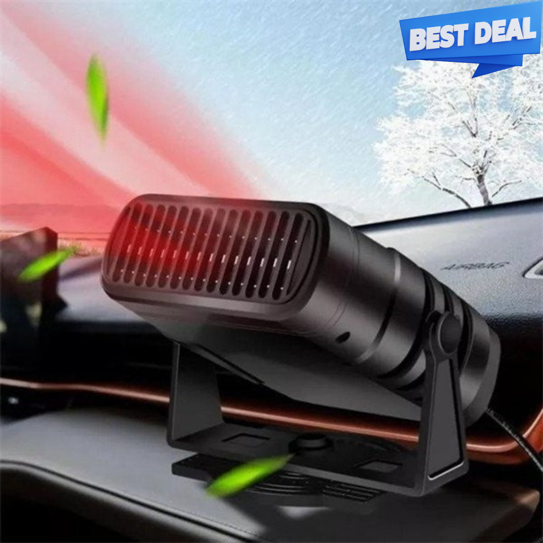 12V Portable Car Heater, Plug-In Heating and Cooling Fan with Fast Windshield Defrost and 360-Degree Rotation