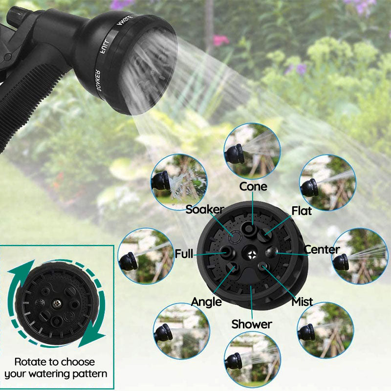 Expandable Garden Hose with 8-Mode Spray Nozzle, Lightweight No-Kink Flexible Water Hose for Watering & Car Washing, 50FT & 100FT