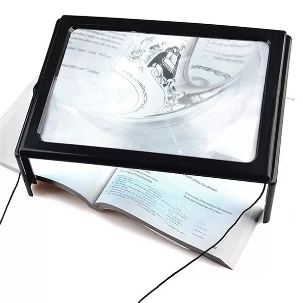 3X Page Magnifier with LED Light, Full-Page Reading Magnifier for Books, Newspapers and Low Vision, Hands-Free