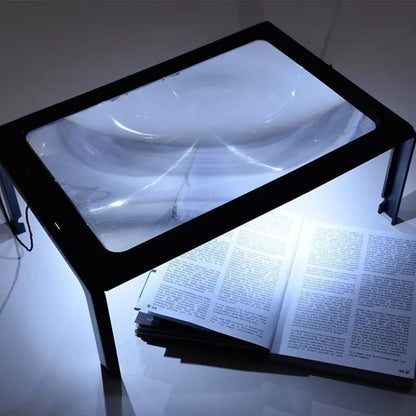 3X Page Magnifier with LED Light, Full-Page Reading Magnifier for Books, Newspapers and Low Vision, Hands-Free