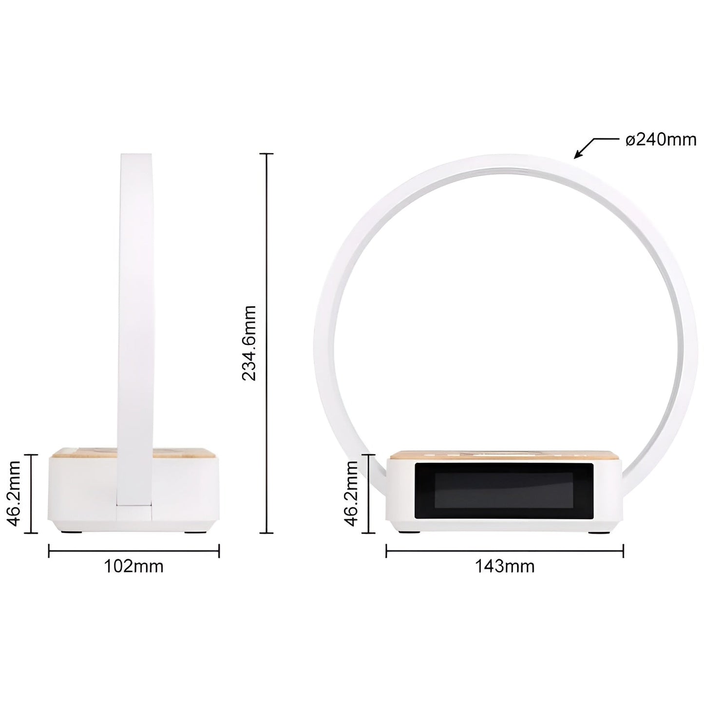 Wireless Charging Table Lamp, 3-in-1 Touch Bedside LED Lamp with Qi Wireless Charger and Alarm Clock for Desk & Nightstand