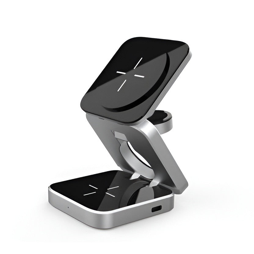 3-in-1 Magnetic Wireless Charger, Fast Charging Station for iPhone, Apple Watch and AirPods for Desk and Nightstand