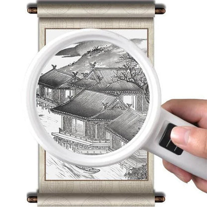 30X Optical Magnifier with LED Light, Desktop Reading Magnifying Glass with 5-Inch Lens for Seniors and Low Vision