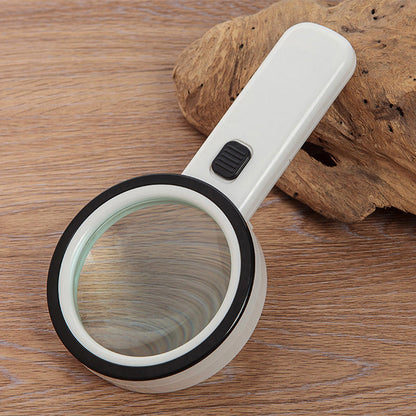 30X Optical Magnifier with LED Light, Desktop Reading Magnifying Glass with 5-Inch Lens for Seniors and Low Vision