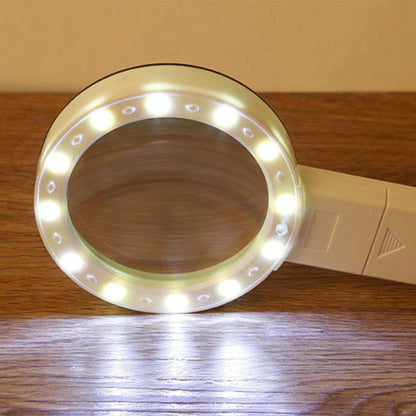 30X Optical Magnifier with LED Light, Desktop Reading Magnifying Glass with 5-Inch Lens for Seniors and Low Vision
