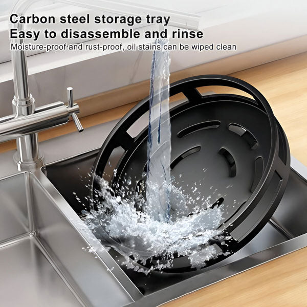 3-Tier Swivel Metal Organizer, 360-Degree Rotating Storage Rack for Kitchen Spice, Bathroom and Desk Supplies