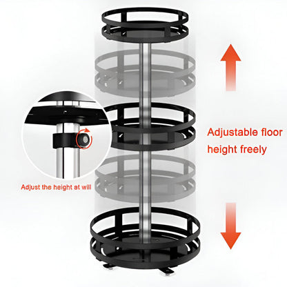 3-Tier Swivel Metal Organizer, 360-Degree Rotating Storage Rack for Kitchen Spice, Bathroom and Desk Supplies