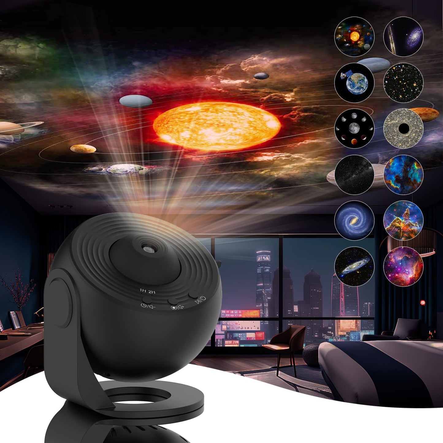 Galaxy Star Projector, 360-Degree Rotating Night Light with Nebula and Star Projection for Bedroom, Kids Room & Ambiance