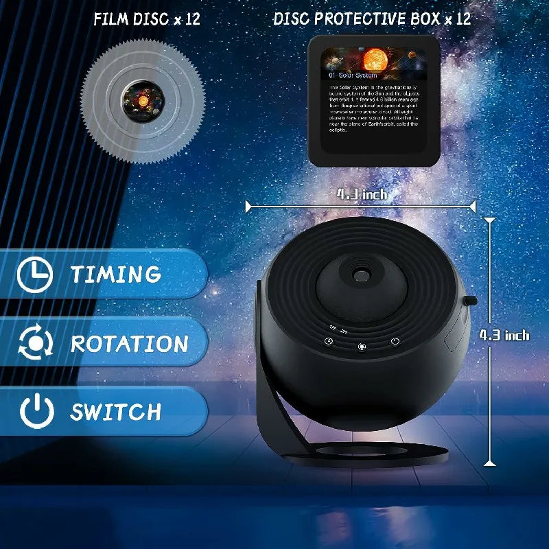 Galaxy Star Projector, 360-Degree Rotating Night Light with Nebula and Star Projection for Bedroom, Kids Room & Ambiance