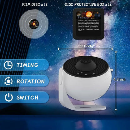Galaxy Star Projector, 360-Degree Rotating Night Light with Nebula and Star Projection for Bedroom, Kids Room & Ambiance