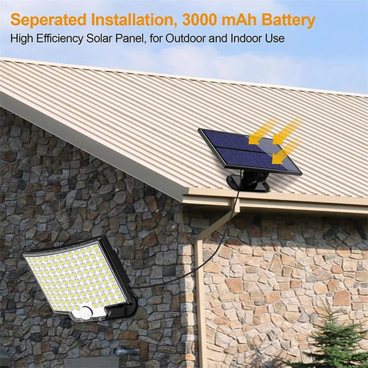 Solar Motion Sensor Light, Outdoor Security Wall Light, Weather-Resistant 180-Degree Wireless Flood Light