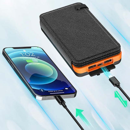 25000mAh Solar Power Bank, Portable Solar Charger with 4 Panels and 3 USB Ports for Camping, Hiking & Travel