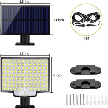 Solar Motion Sensor Light, 106 LED 3000 Lumen Outdoor Security Wall Light, IP65 Waterproof 180-Degree Wireless Flood Light