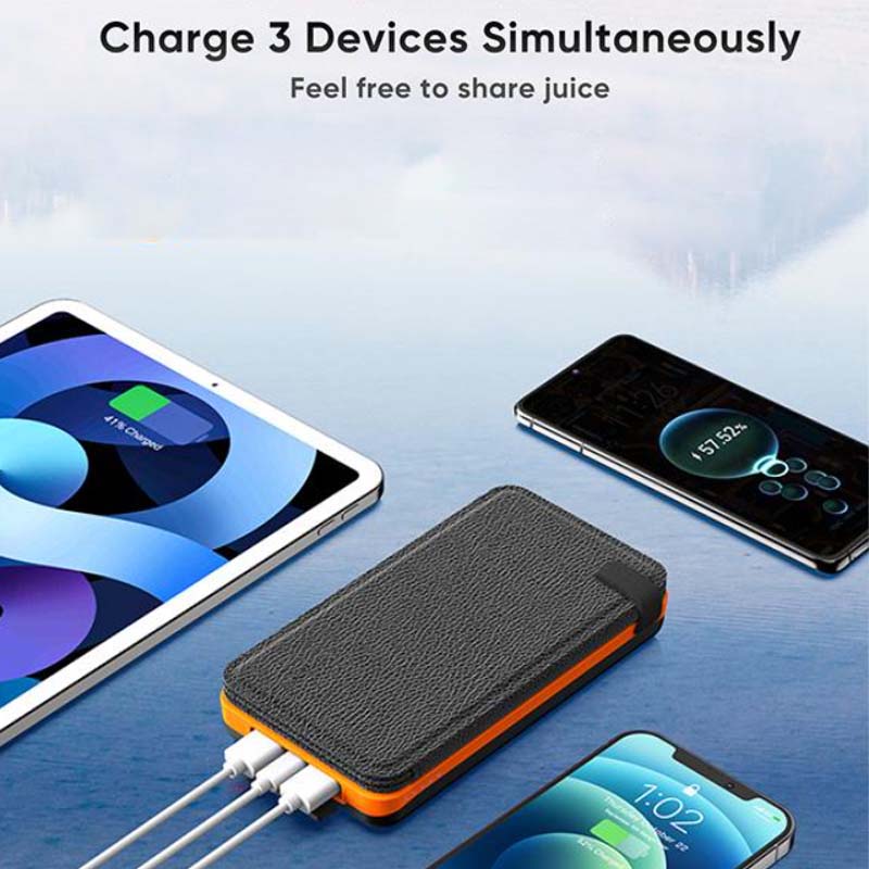 25000mAh Solar Power Bank, Portable Solar Charger with 4 Panels and 3 USB Ports for Camping, Hiking & Travel