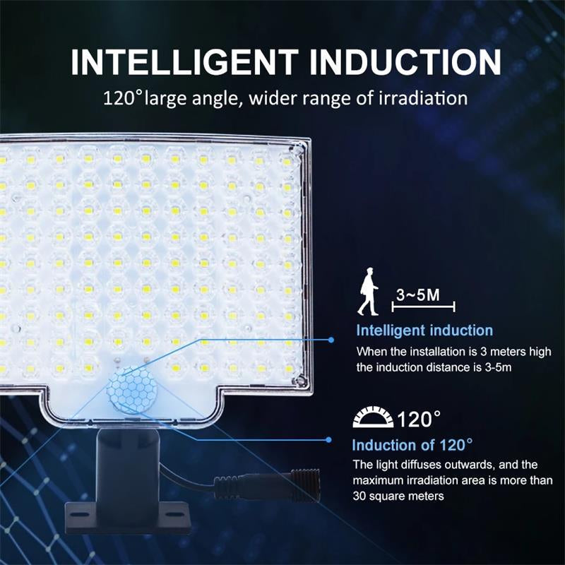 Solar Motion Sensor Light, 106 LED 3000 Lumen Outdoor Security Wall Light, IP65 Waterproof 180-Degree Wireless Flood Light