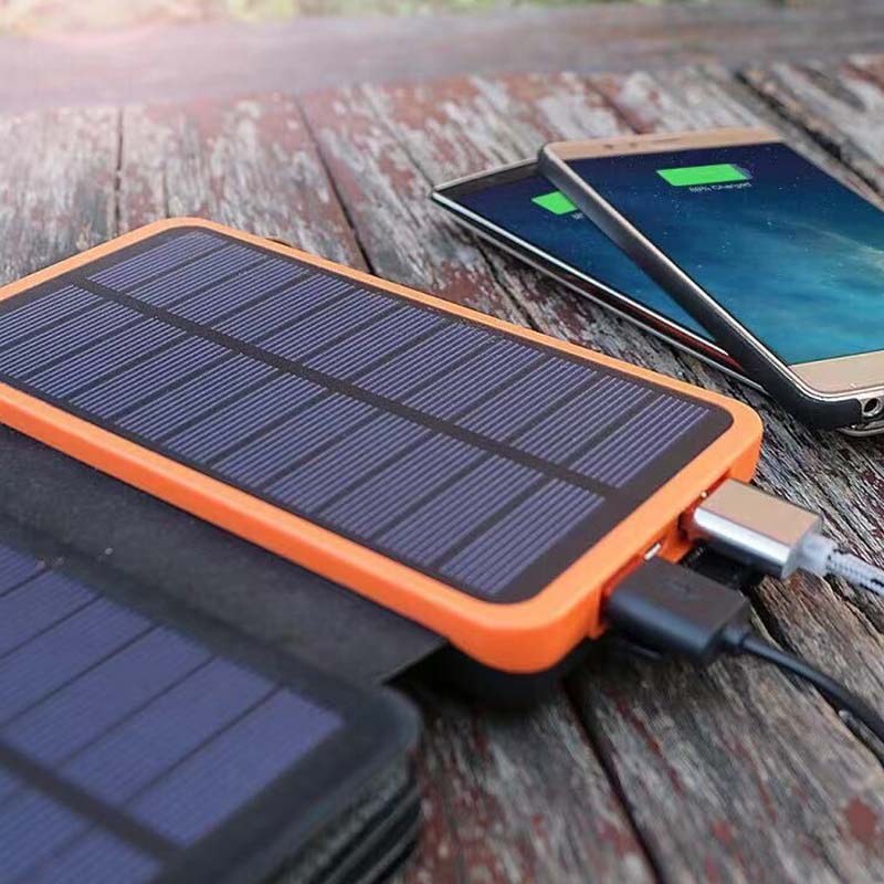 25000mAh Solar Power Bank, Portable Solar Charger with 4 Panels and 3 USB Ports for Camping, Hiking & Travel
