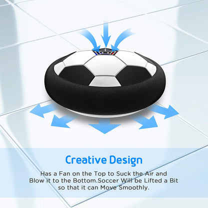 Light-Up Hover Soccer Ball, 2 Pack LED Air-Powered Floating Football with Foam Bumper for Indoor Play, Kids & Toddlers
